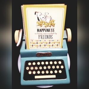 Peanuts Blue and Cream Toy Typewriter Figurine